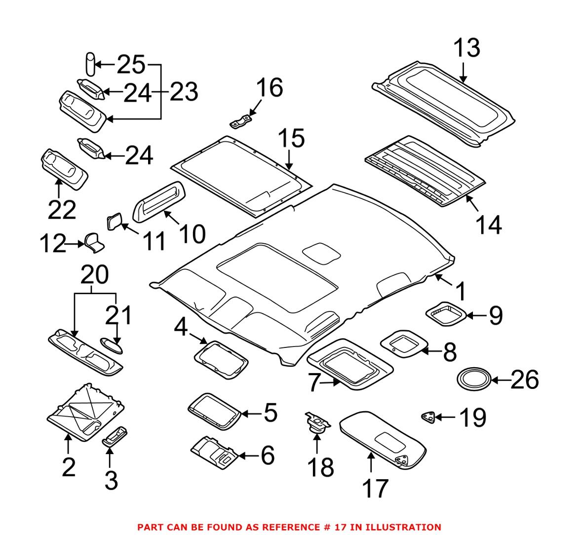 BMW Sun Visor - Passenger Side (Beige) 51168242558